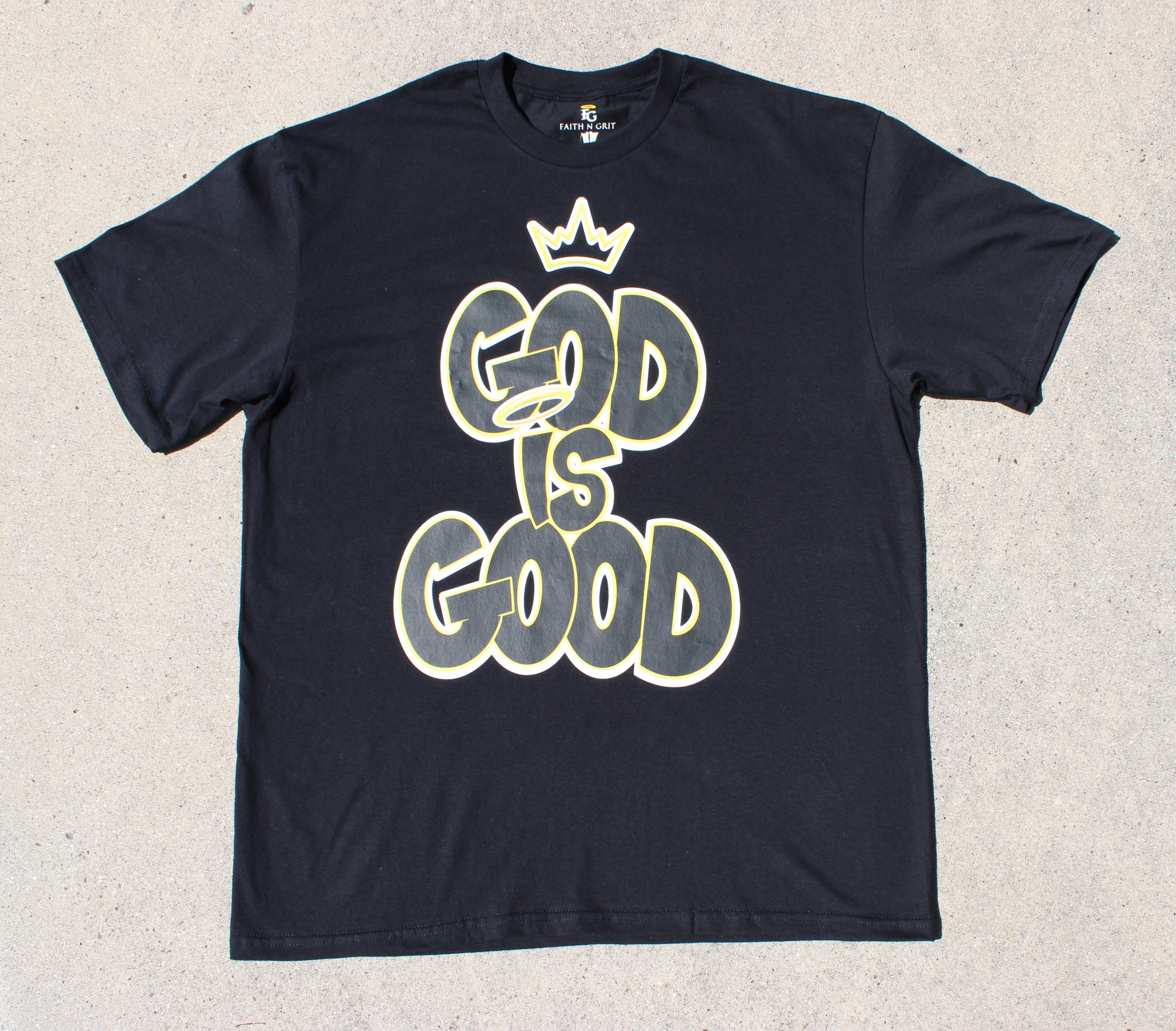 God is Good / Black on Black Short Sleeve T-shirt
