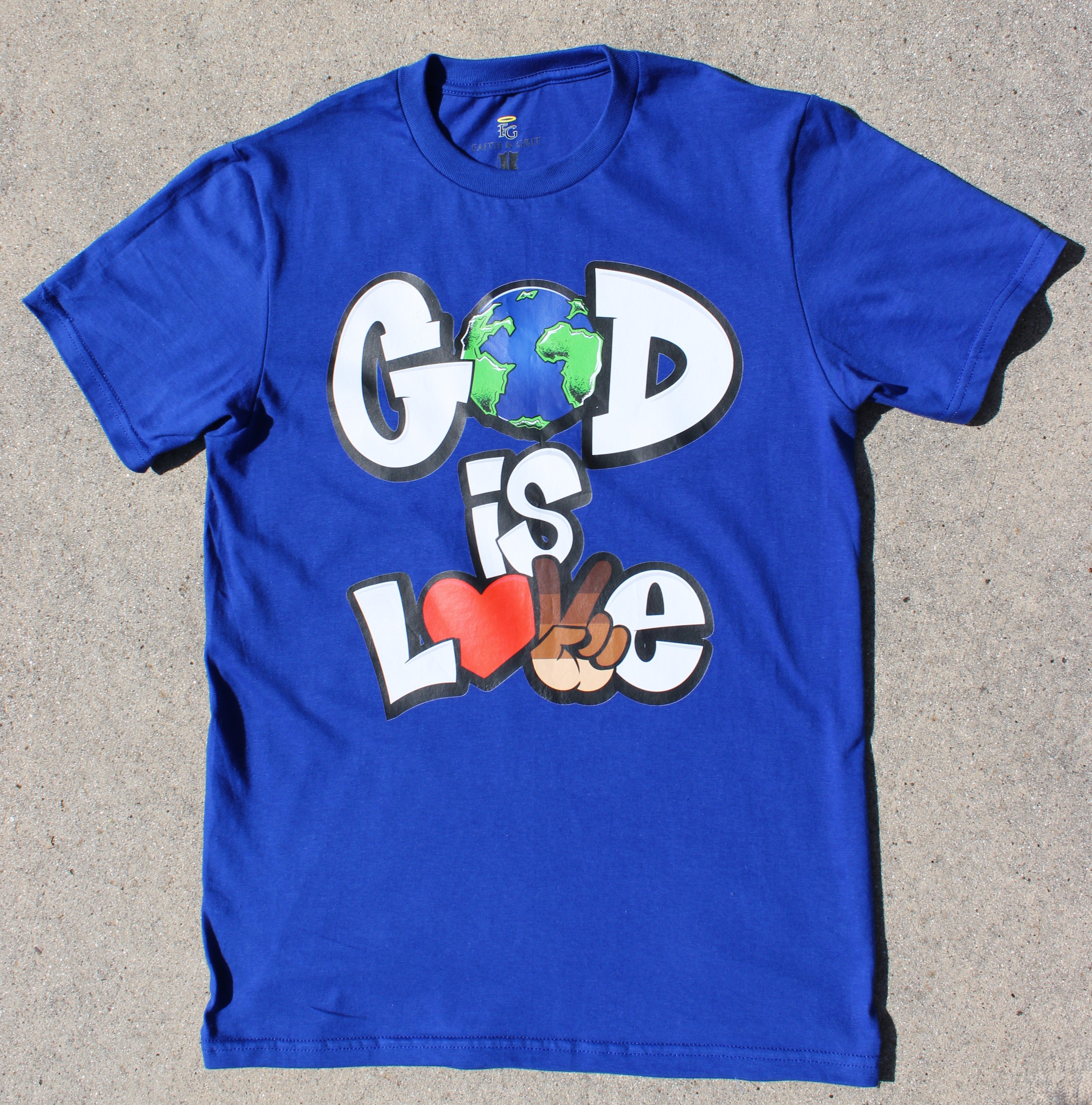 God is Love / Blue Short Sleeve T-shirt