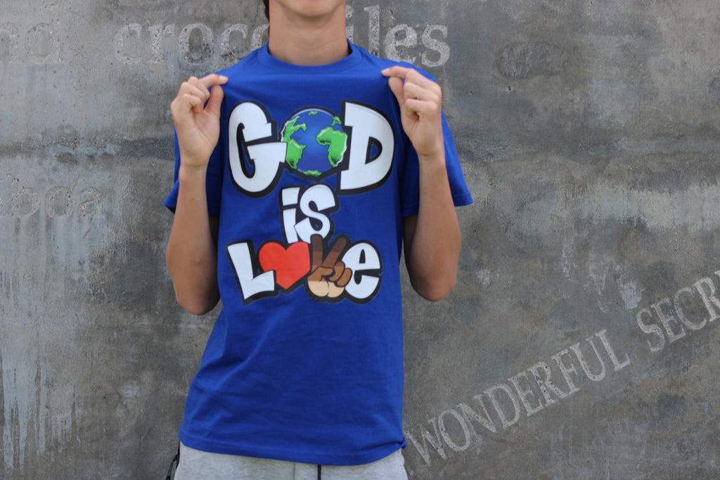 God is Love / Blue Short Sleeve T-shirt