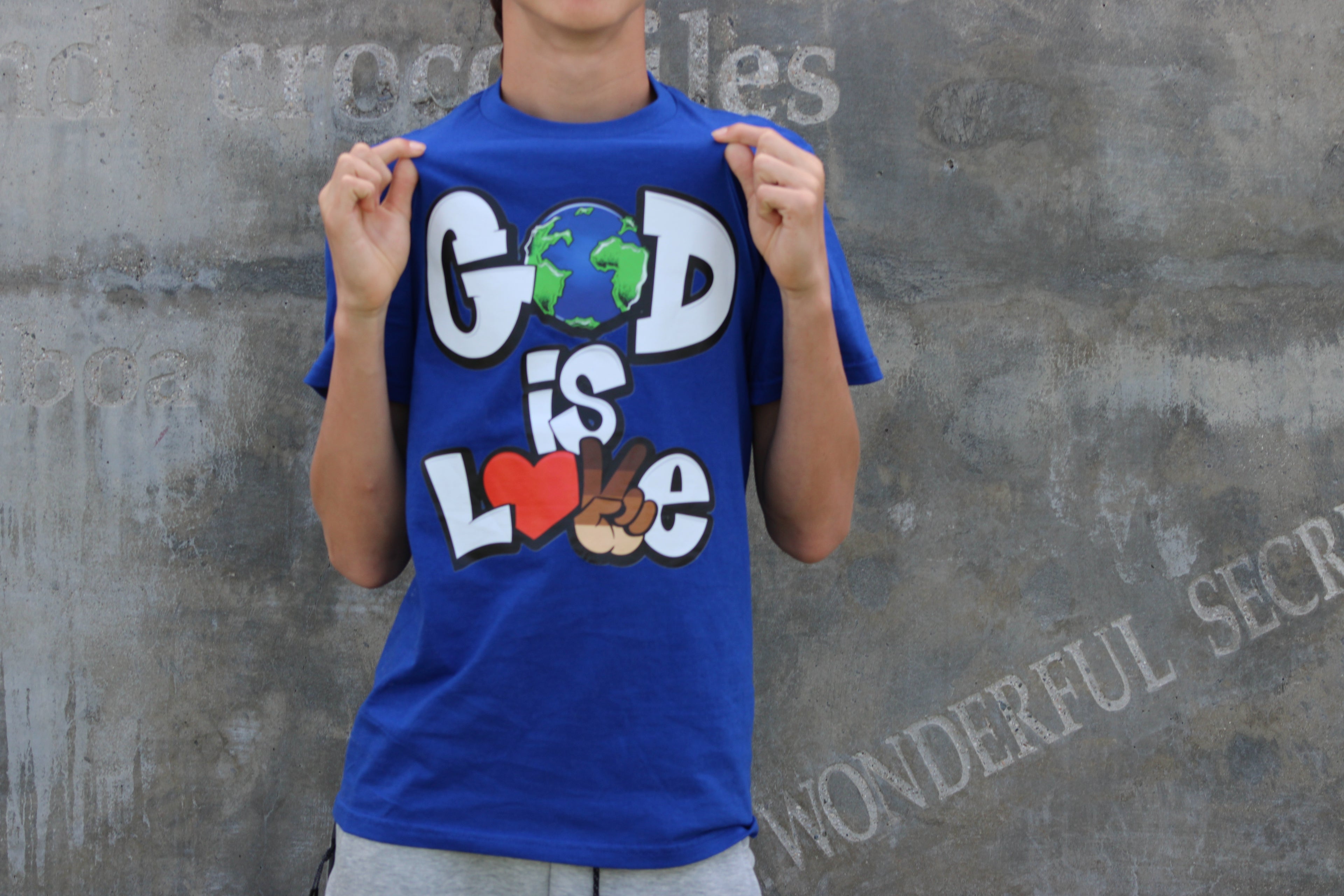 God is Love / Blue Short Sleeve T-shirt