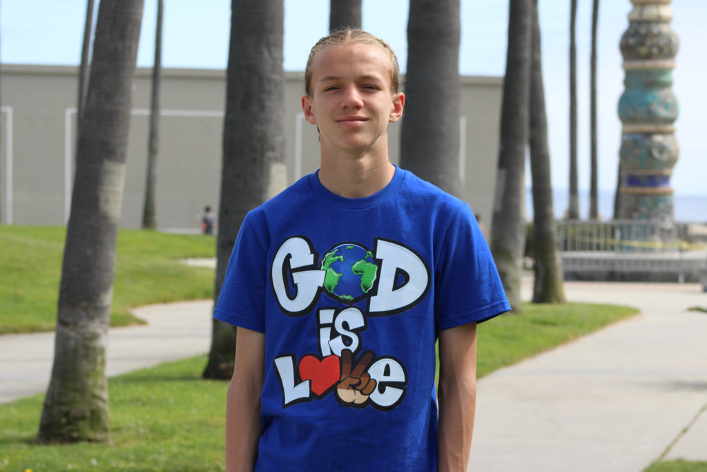 God is Love / Blue Short Sleeve T-shirt