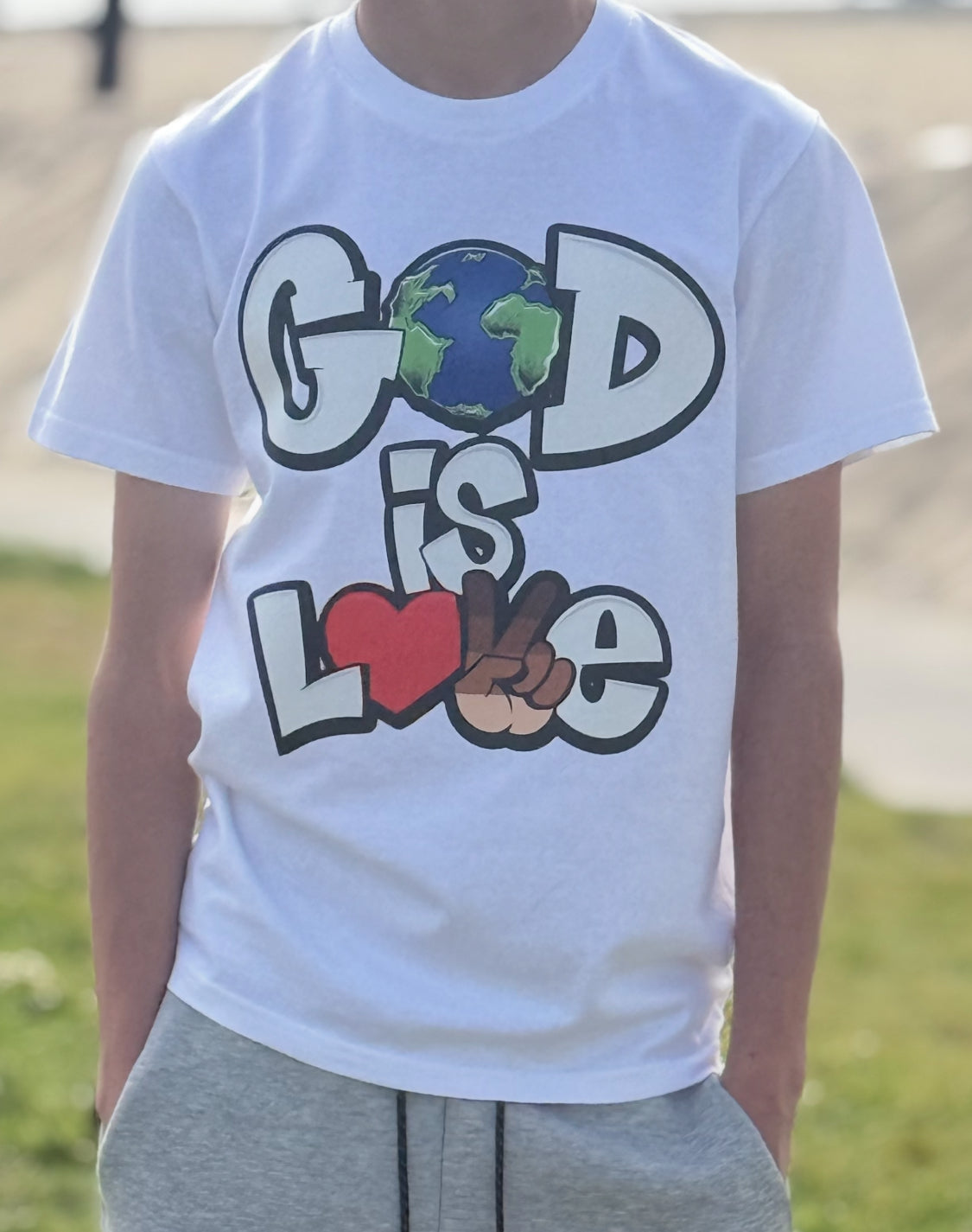 God is Love / White Short Sleeve T-shirt