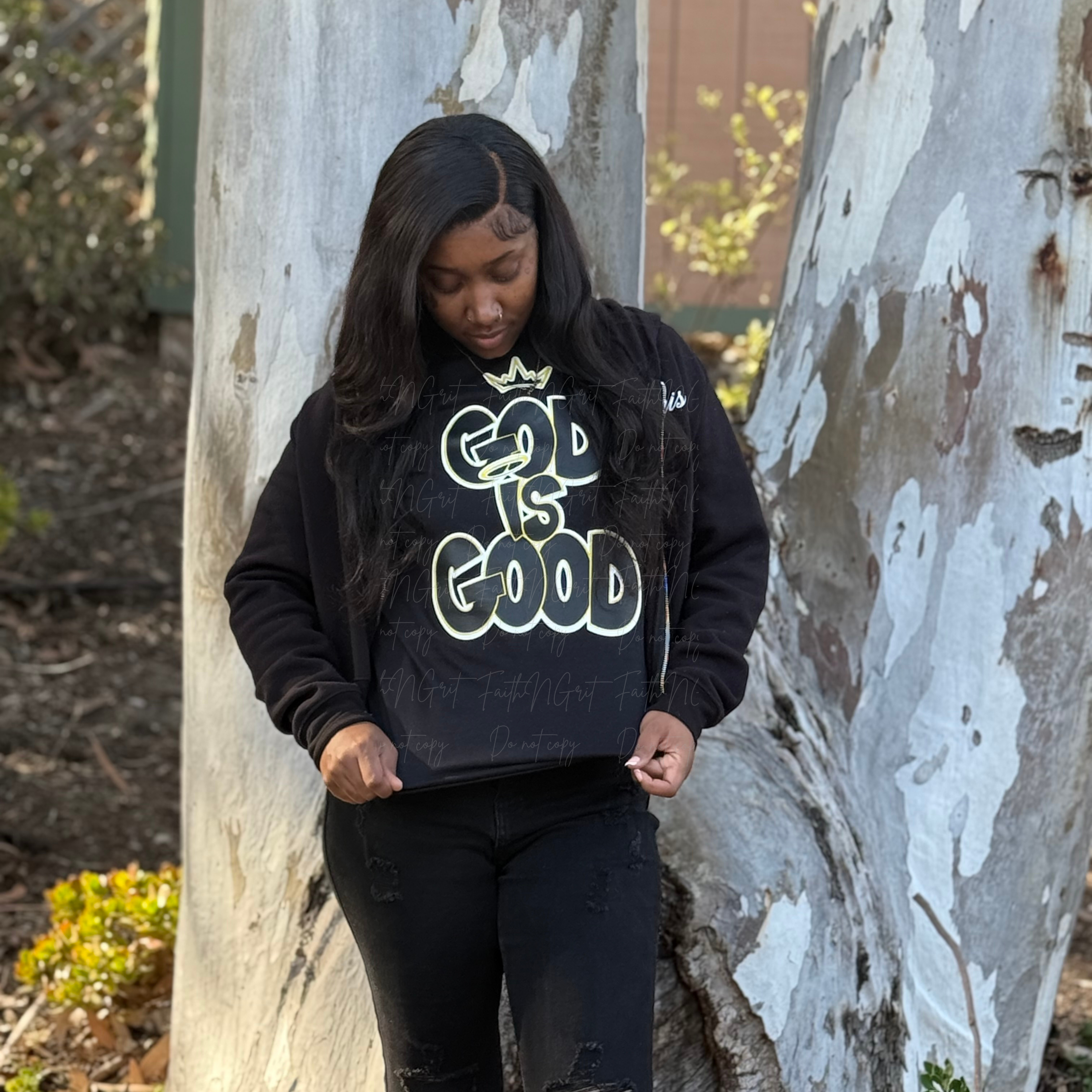 God is Good / Black on Black Short Sleeve T-shirt