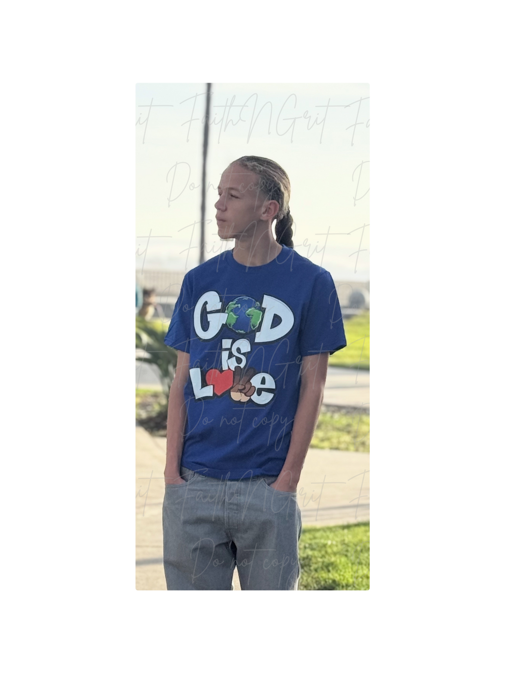 God is Love / Blue Short Sleeve T-shirt