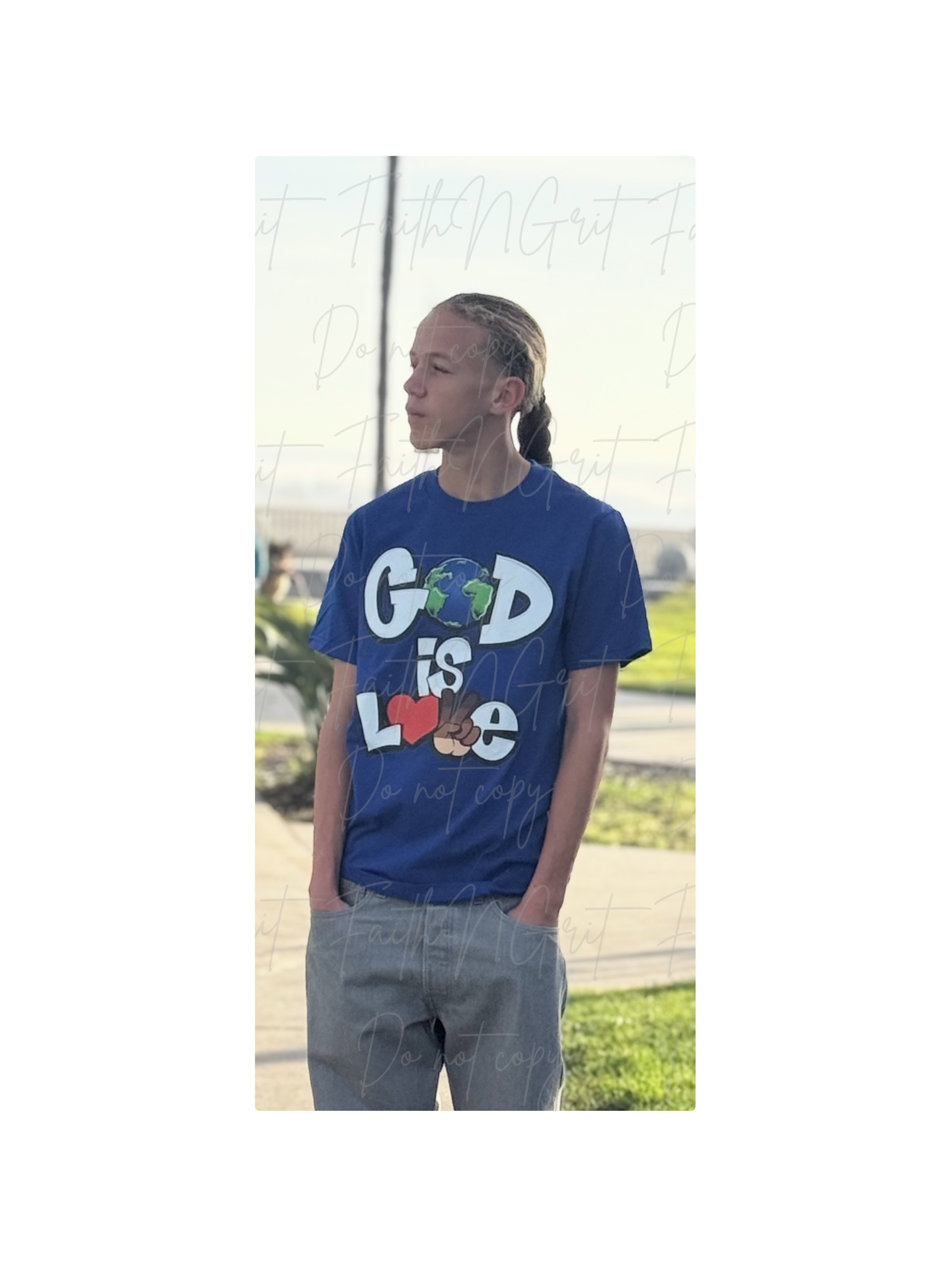 God is Love / Blue Short Sleeve T-shirt