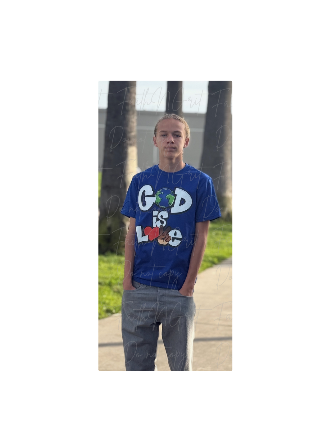 God is Love / Blue Short Sleeve T-shirt