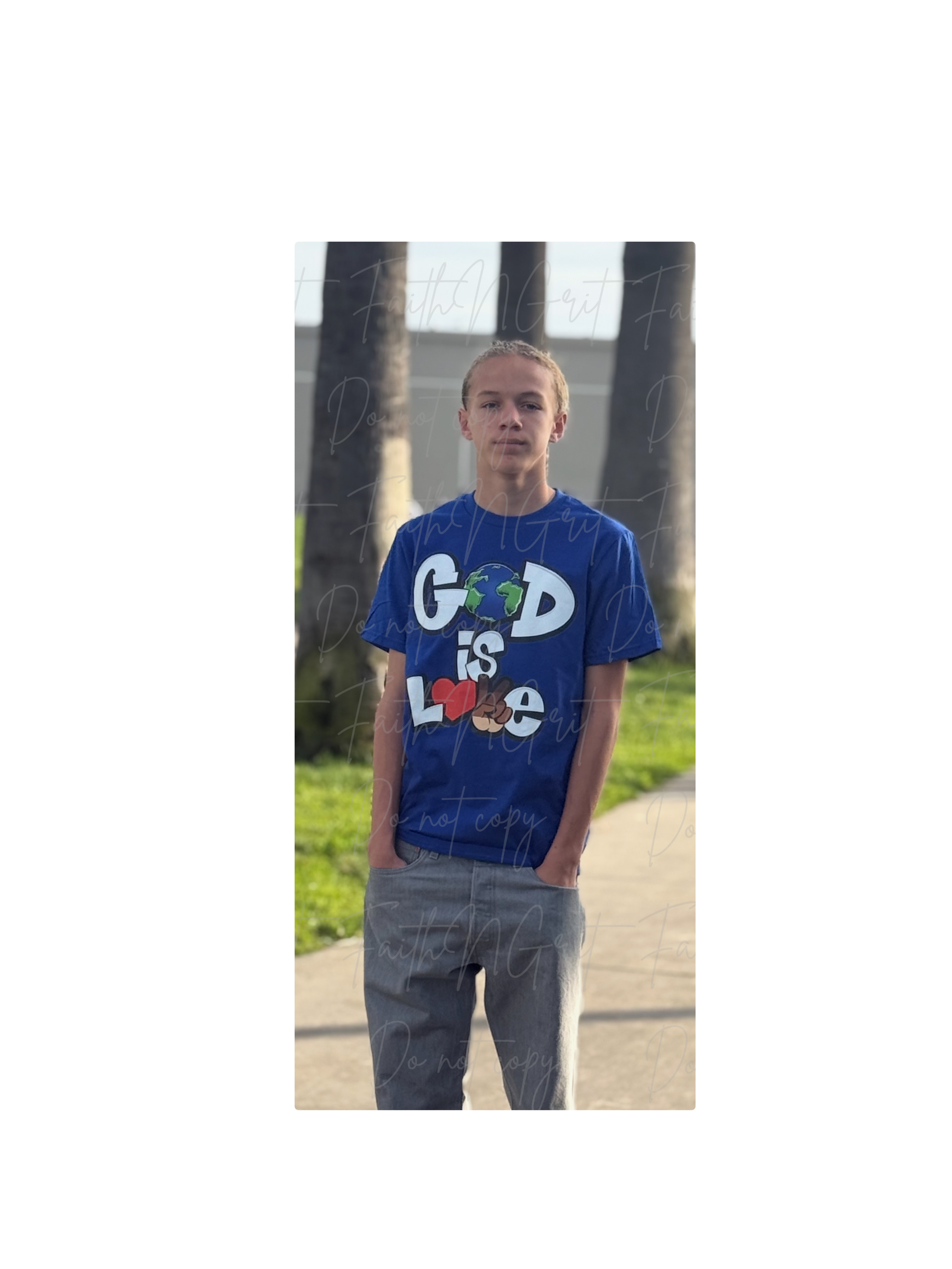 God is Love / Blue Short Sleeve T-shirt