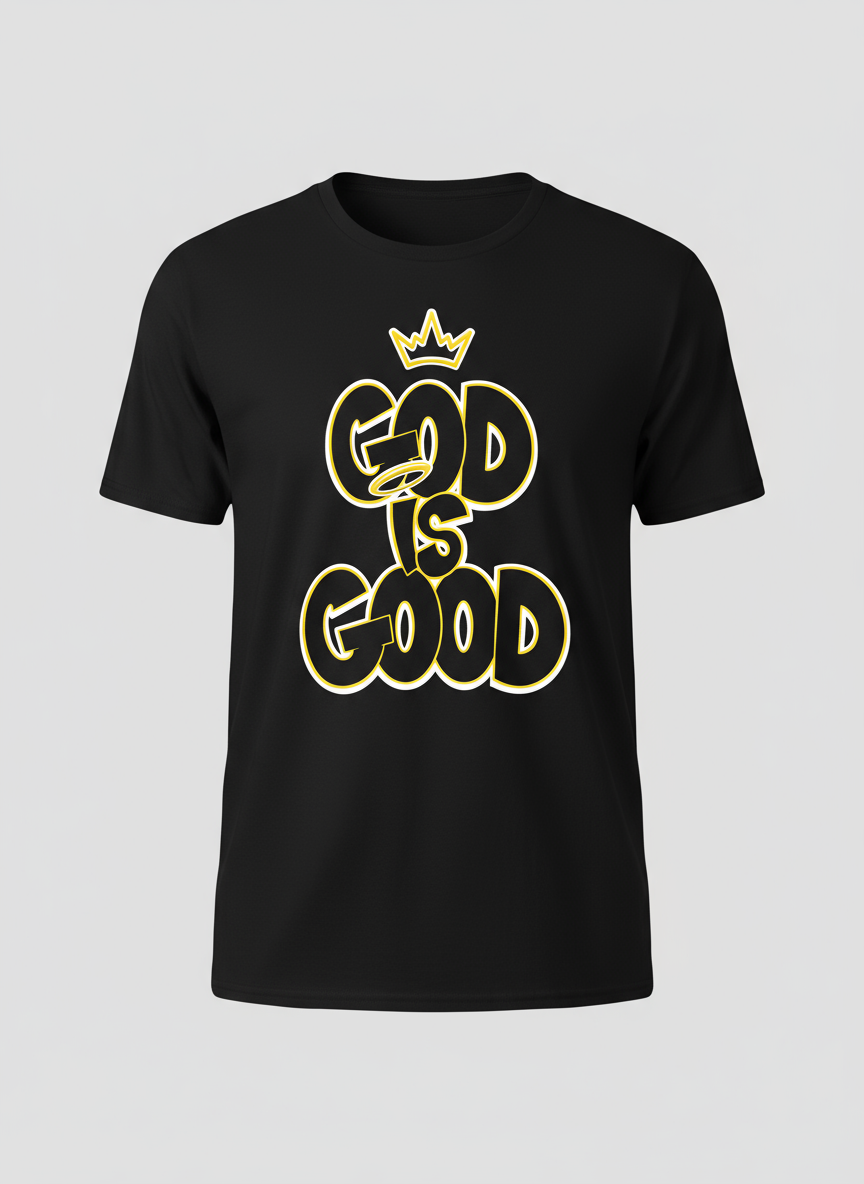 God is Good / Black on Black Short Sleeve T-shirt