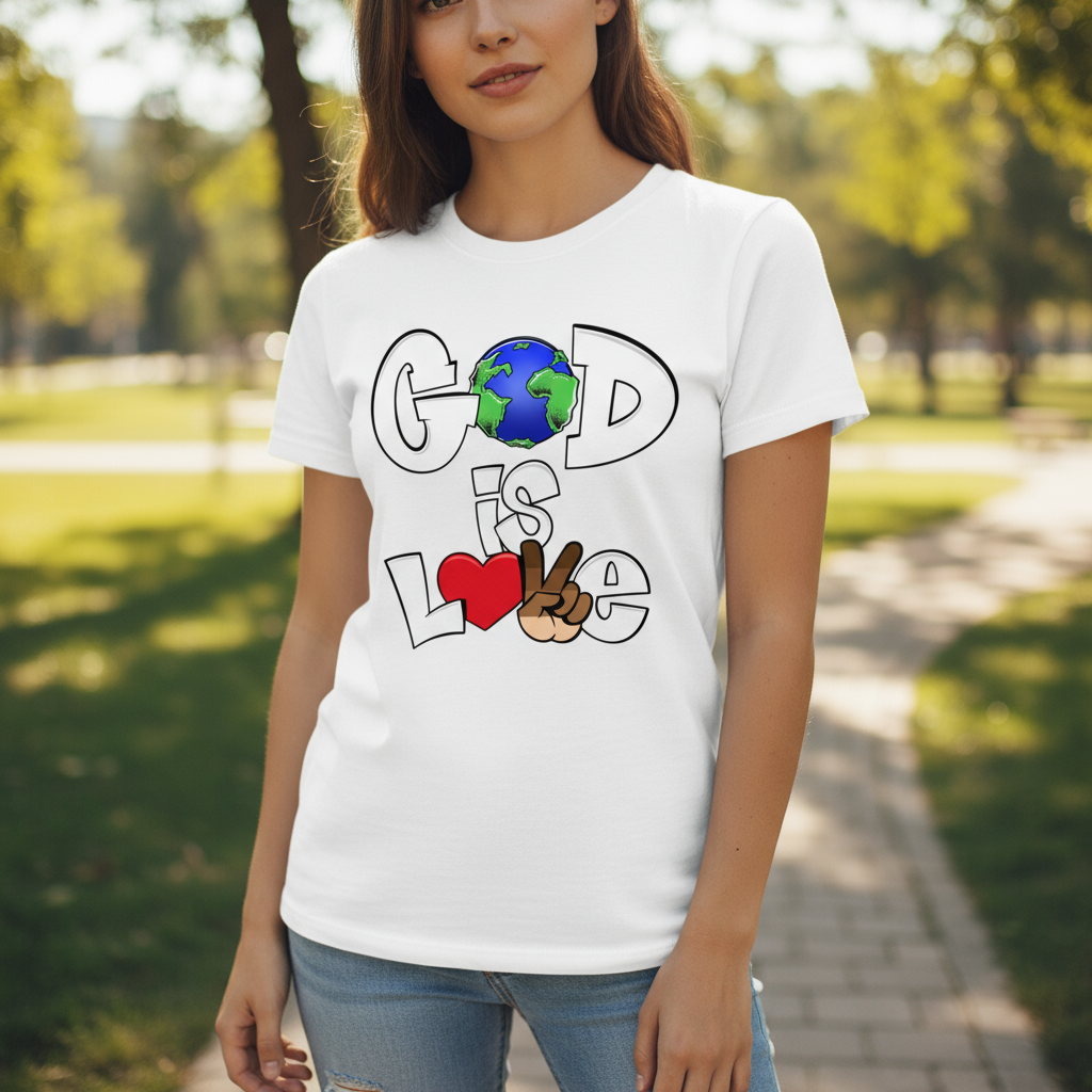 God is Love / White Short Sleeve T-shirt